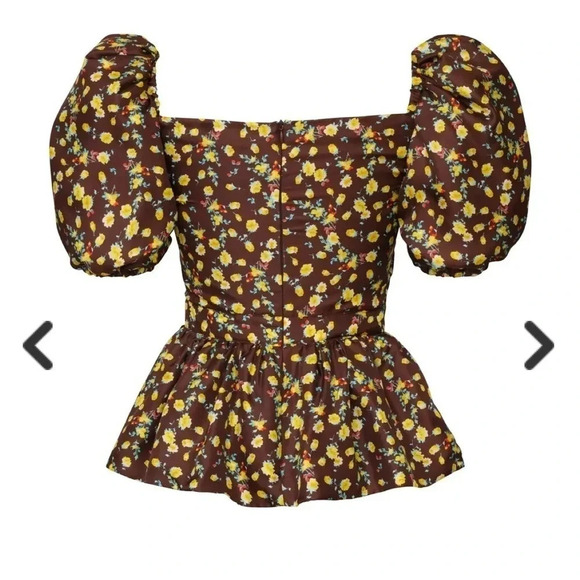 NWT AUTUMN ADEIGBO Bridgette Puff Sleeve Cut-Out Top size 4 - Picture 4 of 14